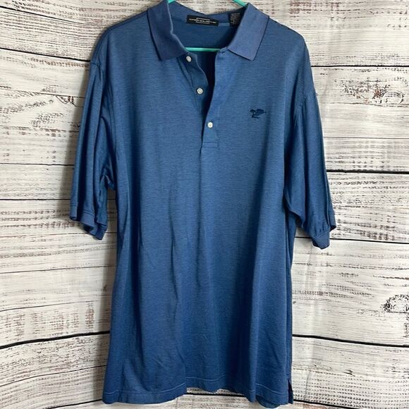Carnoustie Polo Mens size XL short sleeve shirt golf Blue Cotton performance - Picture 1 of 6
